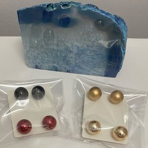 NEW Double-sided faux pearls earrings (4 pairs)